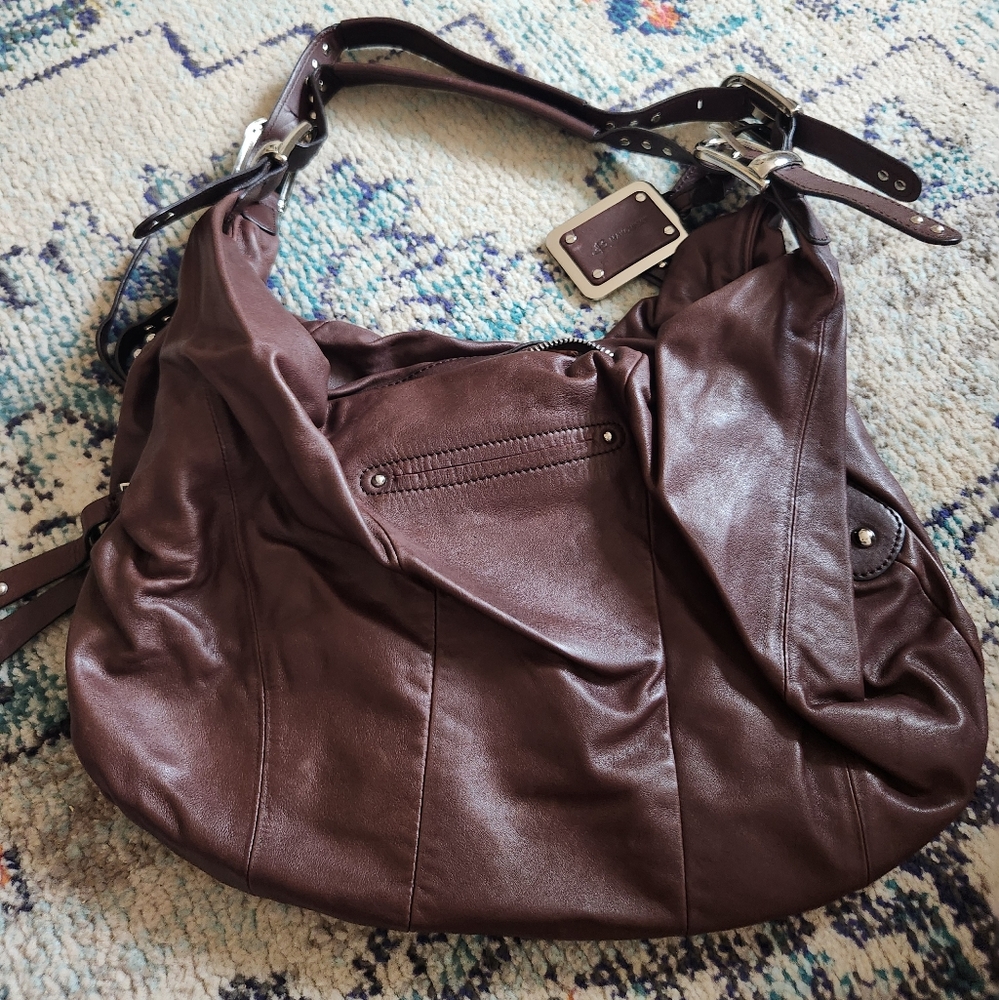 B. Makowsky Dark Brown Shoulder Bag